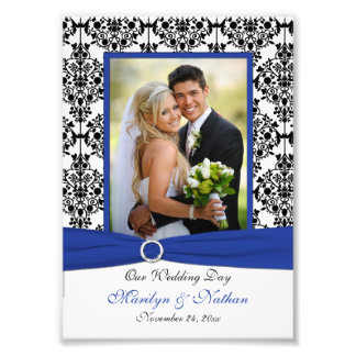 Impression photo en bleu, noir, blanc Mariage dama