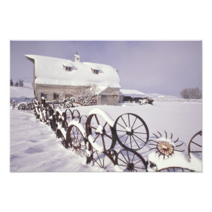 Impression Photo ÉN, États-Unis, Washington, Uniontown, Grange blan