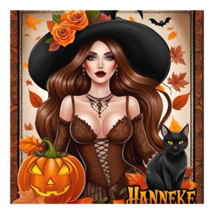 Impression Photo Enchanter Halloween Femme Mur Art - Automne
