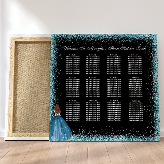 Impression Photo Enchanter Turquoise Princess Seating Chart (Créateur téléchargé)