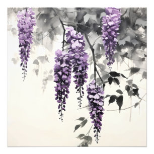 Impression Photo Encre de la nature des fleurs violettes