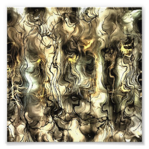 Impression Photo Energie Nerveuse Grungy Art Abstrait en Jaune et G