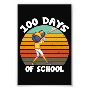 Impression Photo Enfants 100 jours d'école garçons 100e jour baseba
