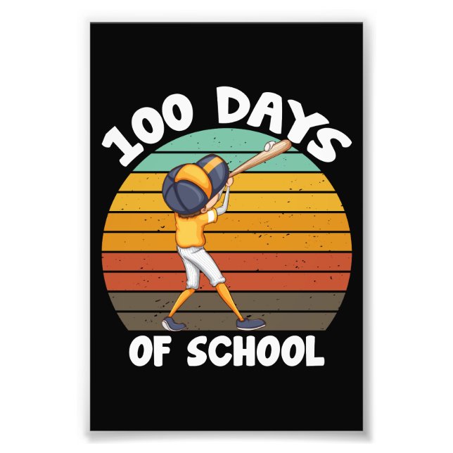 Impression Photo Enfants 100 jours d'école garçons 100e jour baseba (Devant)