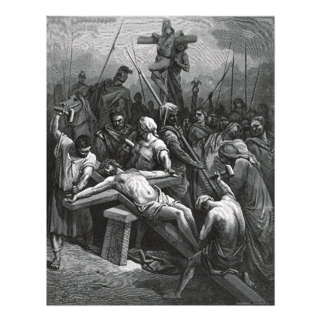 Impression Photo Engraving Jesus Crucifixion 1866 par Gustave Dore (Devant)
