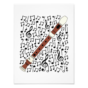 Impression Photo Enregistreur Notes musicales Woodwind Music Enseig