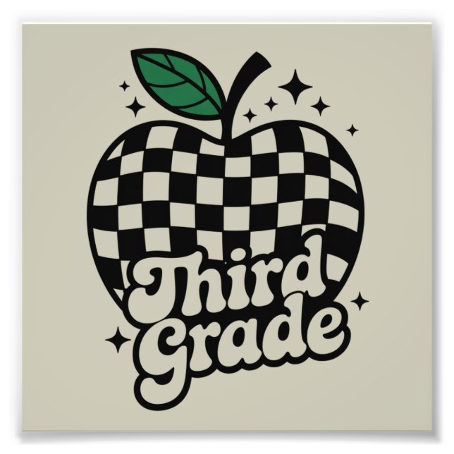 Impression Photo Enseignant 3e année Retour à l'école (Devant)