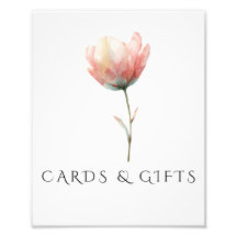 Enseigne de Cartes & Cadeaux Élégants Tulipe Rose 