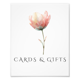 Impression Photo Enseigne de Cartes & Cadeaux Élégants Tulipe Rose 