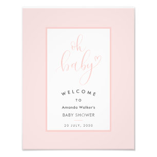 Impression Photo Enseigne de fête pour Baby Shower Oh Baby Chic Ros