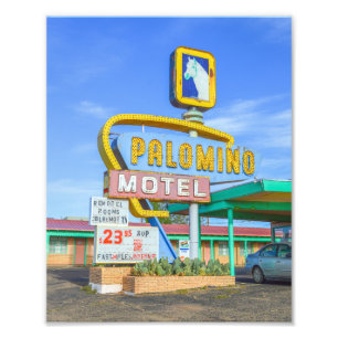 Impression Photo Enseigne du motel Palomino, Route 66, Tucumcari, N