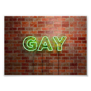 Impression Photo Enseigne néon gay illuminée SlipperyJoe lumineuse 