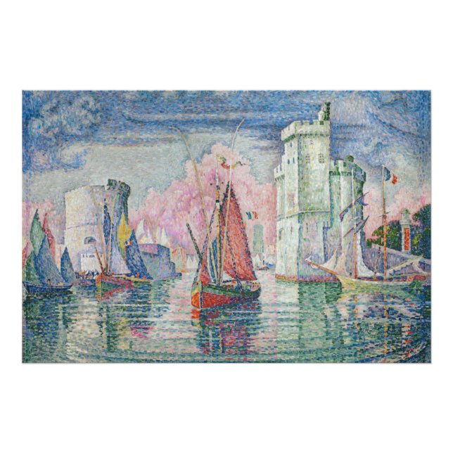 Impression Photo Entrance of La Rochelle Harbor, Paul Signac (Devant)