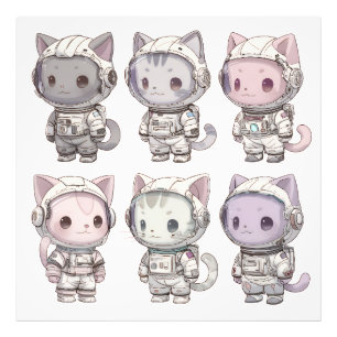 Impression Photo Équipage de chat astronaute mignon – Chats de l'es
