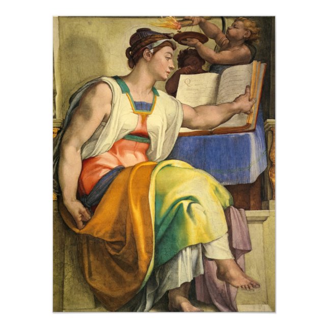 Impression Photo Erythraean Sibyl par Michelangelo (Devant)