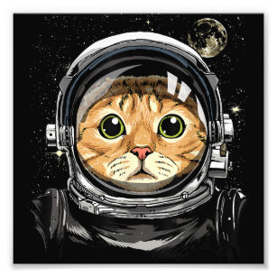 Impression Photo Espace extra-atmosphérique Chat Kitty Astronaut Vi