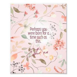 Impression Photo Esther 4:14 Bible chrétienne Verse Art