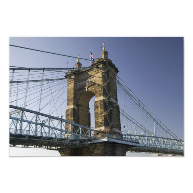 Impression Photo États-Unis, Ohio, Cincinnati : Roebling Suspension (Devant)