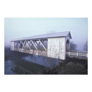 Impression Photo États-Unis, Oregon. Le pont couvert Gilkey enjambe