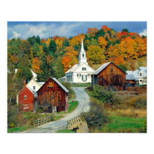 Impression Photo États-Unis, Vermont, Waits River. Le feuillage d'a