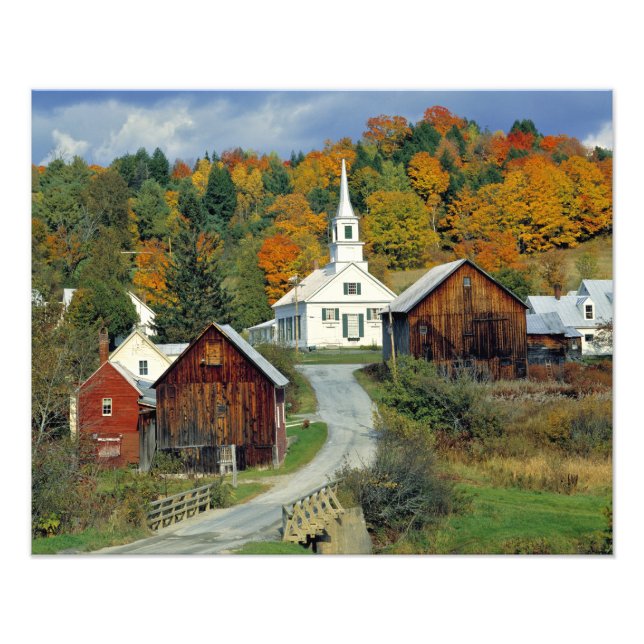 Impression Photo États-Unis, Vermont, Waits River. Le feuillage d'a (Devant)