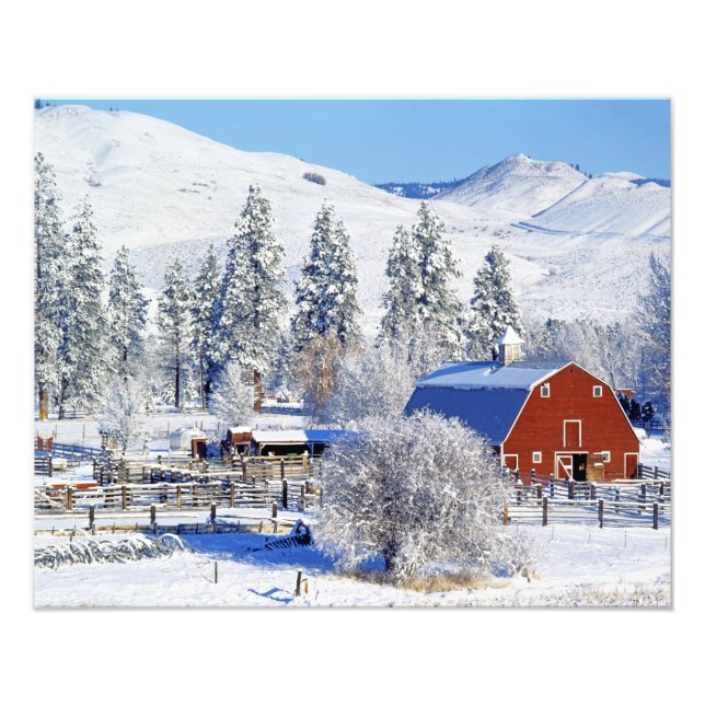 Impression Photo États-Unis, Washington, Methow Valley, Granges dan (Devant)