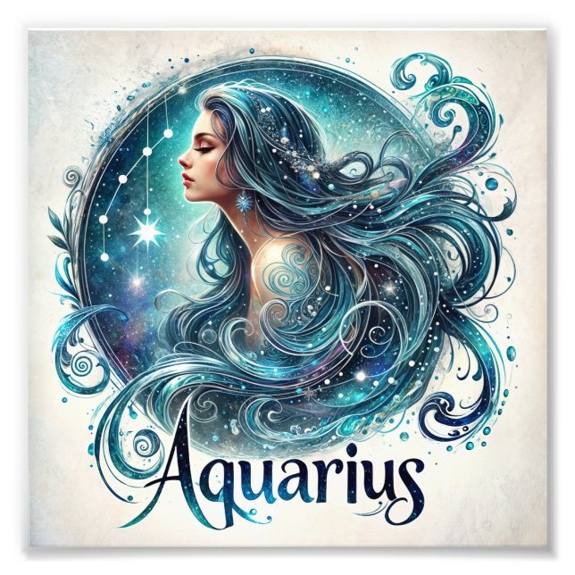 Impression Photo Ethereal Aquarius Zodiac (Devant)