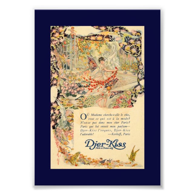 Impression Photo Étiquette de parfum français Djer-Kiss (Devant)
