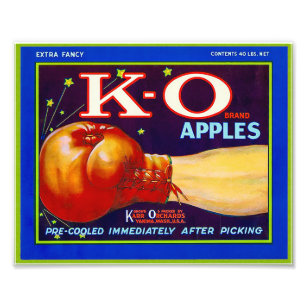 Impression Photo Étiquette d'emballage pour pommes K-O