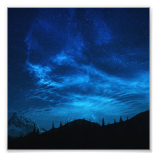 IMPRESSION PHOTO ÉTOILES LUMINEUSES DANS UN CIEL NOIR ET BLEU