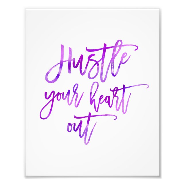 Impression Photo Étouffez Votre Coeur | Aquarelle violette (Devant)