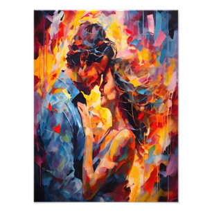 Impression Photo Étreinte Romantique Expressionnisme Abstrait