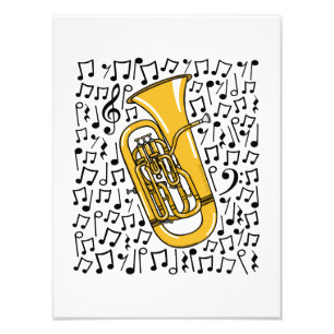 Impression Photo Euphonium Musical Notes Musicien de laiton