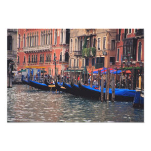 Impression Photo Europe, Italie, Venise, gondoles dans le canal