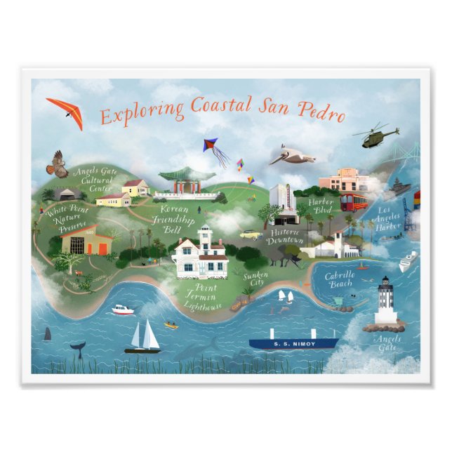 Impression Photo Exploration de la côte San Pedro Illustration 8.5x (Devant)