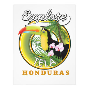 Impression Photo Explorer le logo de voyage Tela Honduras