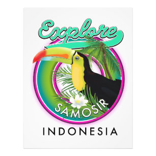 Impression Photo explorer Samosir indonésie logo de voyage