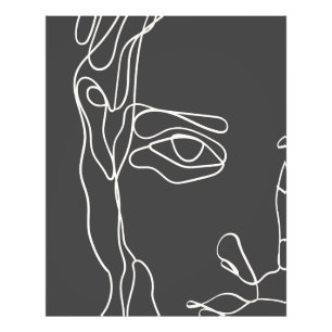 Impression Photo Face de dessin minimaliste moderne à une ligne