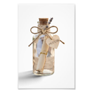 Impression Photo Faire-part de mariage Message dans une bouteille (