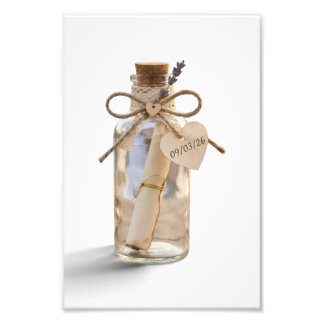 Impression Photo Faire-part de mariage Message dans une bouteille (