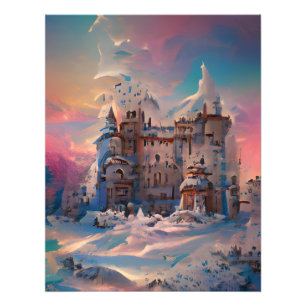 Impression Photo Fairytale World, Château d'hiver, Château de neige