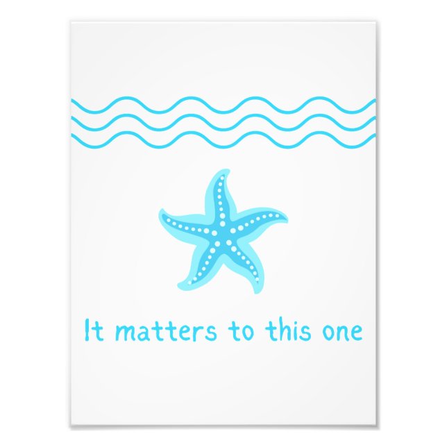 Impression Photo Faites Une Différence, Histoire De Starfish. (Devant)