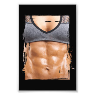 Impression Photo Fake Muscle Femme Fitness Corps Femme