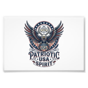 Impression Photo Faucon de bataille patriotique Aigle patriotique &