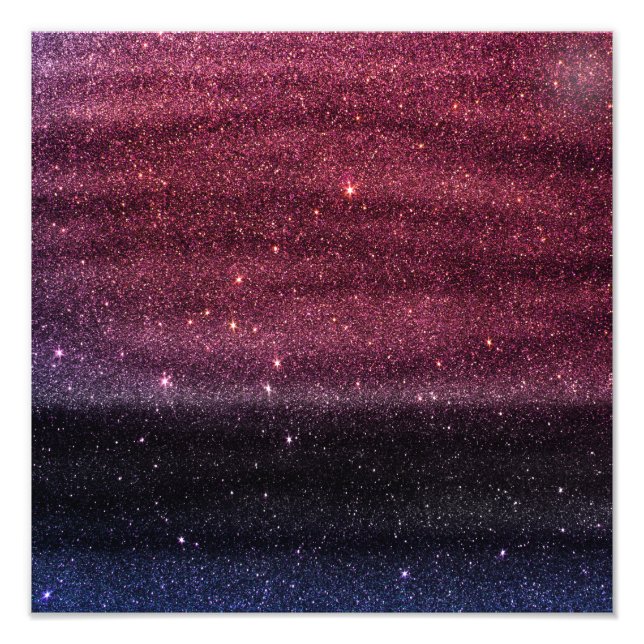 Impression Photo Faux dégradé violet et Parties scintillant bleue (Devant)