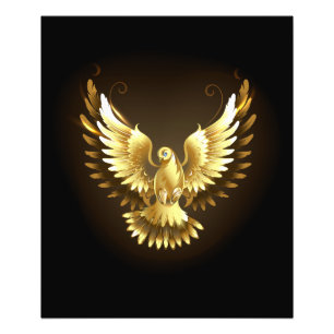 Impression Photo Faux Gold Foil Peace Dove en noir
