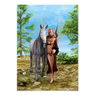 Impression Photo Fée avec licorne