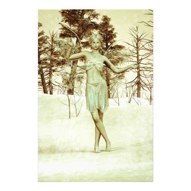 Impression Photo Fée d'hiver dans l'art fantastique de la forêt enn (Devant)