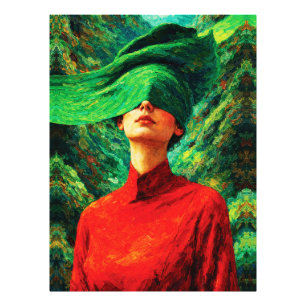 Impression Photo Femme aux yeux bandés dans une fusion d'impasto ro