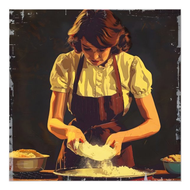 Impression Photo Femme Cuire Vintage (Devant)